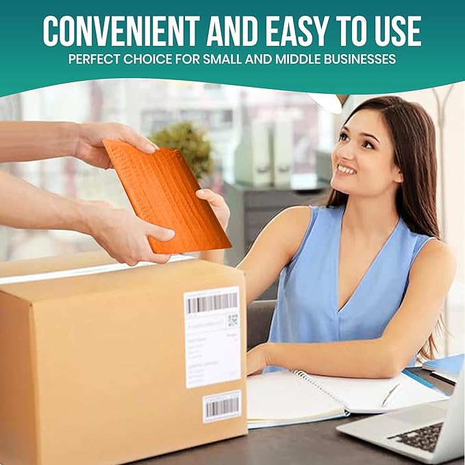 Levex - #2 8.5" x 12" [5 Pack] Orange Poly Bubble Mailers, Padded Envelope Mailers, Packing Envelope & Mailing Bags for Shipping