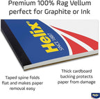 Helix - 100% Rag Vellum Paper Pad - 18 Inch x 24 Inch - 50 Sheet Pad - Acid-Free - Drafting, Art, Sketching and Tracing