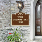 Custom Decorative Sign, Personalized Metal Sign for Business, Driveway, Home, Airbnb, Office Door Plaque, Brown Background Sign, 18x24 Inches, ACM, Fade Resistant, Made in USA by Sigo Signs