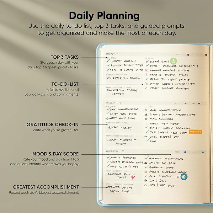 Dated, 2026 Planner, 5.8” x 8.3” - The #1 Productivity Planner to Achieve Your 2026 Goals - Planner 2026-2027 by PRODUCTIVITY STORE (A5, BLUE)