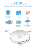 Neosmuk Super Strong Neodymium Magnets, Heavy Duty, Industrial Grade, Round, Silver, 10 Pack, 1.26 Inch Diameter x 0.126 Inch Thickness