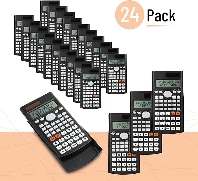 Mr. Pen- Scientific Calculators, 24 pcs, 2 Line Calculator for School, Fraction Calculator Scientific Calculator, Bulk, for School, High School, Collage, Office