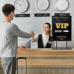 Zhengmy 1 Pcs Tabletop Sign Holder with Flat Base 11" x 14" Double Sided Countertop Sign Holder Vertical Desktop Display Stand Metal Poster Display Stand for Office Store Restaurant Hotels, Black