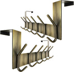WEBI Over The Door Hooks for Clothes:Door Hanger,Over The Door Towel Rack,Door Coat Hanger Door Coat Rack for Hanging Towels,Hats,Behind Back of Bathroom,Bronze,2 Packs
