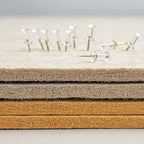 Large Bulletin Board - 60 x 36 Inches, Decorative Felt Pin Board for Wall - 5' x 3' Foldable Photo Display Board with Self-Adhesive Tape, Includes 20 Push Pins - Beige Brown