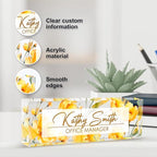 Personalized Name Plate for Desk, Custom Desk Name Plate, Acrylic Name Plate Office Desk Accessories, Personalized Office Gifts for Coworkers Teachers, Employee Appreciation Gifts (A-WaterColor5)