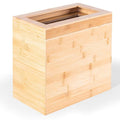 Varnuix Bamboo Trash Can with Bin Liner Built-in Frame and Premium Lid - Wooden Bathroom Trash can, Bamboo Wastebasket for Bathroom, Bedroom, Living Room, Kitchen or Office
