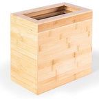 Varnuix Bamboo Trash Can with Bin Liner Built-in Frame and Premium Lid - Wooden Bathroom Trash can, Bamboo Wastebasket for Bathroom, Bedroom, Living Room, Kitchen or Office