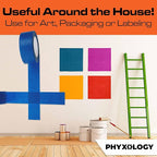 No-Residue 2 Inch, 60 Yard Blue Painters Tape 2 Pk. Easy-Tear, Pro-Grade Removable Masking Tape Great for Home, Office, Commercial Contractor. Clean, Drip-Free Painting with Wide Crepe Paper Rolls