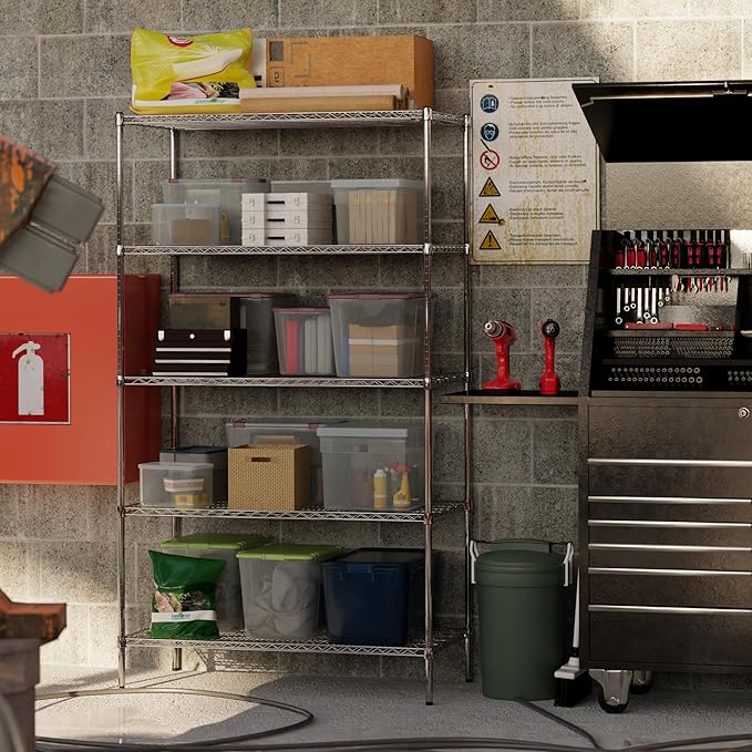 Regal Altair 24" Deep x 48" Wide x 86" Height Wire Shelving Kit | 5-Tier | NSF Commercial Storage Rack Unit