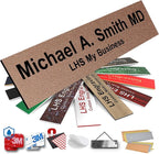 Engraved Name Plates for Door Sign Personalized Textured Copper Plastic Plaque with Black Letters - Made in USA 2x8 M2
