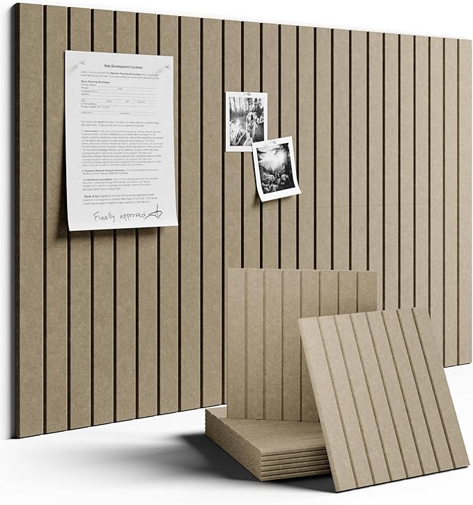 Large Felt Bulletin Board 36"x24" Cork Board Alternative - 6 Pack with 40 Safe Removable Adhesive Tabs, Cork Boards for Walls Cork Board for Home Office Classroom Pin Board-Earth Brown