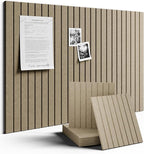 Large Felt Bulletin Board 36"x24" Cork Board Alternative - 6 Pack with 40 Safe Removable Adhesive Tabs, Cork Boards for Walls Cork Board for Home Office Classroom Pin Board-Earth Brown