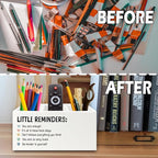 XPH Little Reminders Inspirational Pen Pencil Holder Organizer for Desk, Positive Gifts, Mental Health Motivational Wooden Box Sign for Therapy Counselor Office Classroom Desk Tabletop Decorations