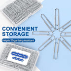 Jumbo Paper Clips Non-Skid, 1000 Large Paper Clips 10 Boxes of 100 Each, Jumbo Size for Home, Office, School Supplies, 2 Inch Silver Heavy Duty Nonskid Paperclips