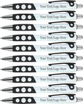 SyPen Personalized Ballpoint Pens With Custom Logo/Text-350 Pack Bulk-for Businesses, Parties, & Events, Custom Printed, White Barrel with Matching Colored Clip and Grip, Click Pens, Black Ink, Black