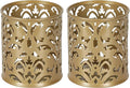 EasyPAG Gold Pen Holder for Desk, 2 Pack Round Pen Organizer, Brush Holder for Vanity, Metal Pencil Cup Organizer for Home, Office, Classroom, School