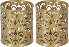 EasyPAG Gold Pen Holder for Desk, 2 Pack Round Pen Organizer, Brush Holder for Vanity, Metal Pencil Cup Organizer for Home, Office, Classroom, School