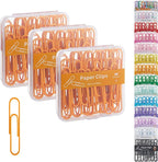 NEEWAY Colorful Large Paper Clips, 2 Inch Jumbo Paper Clips, 150 Count, 3 Pack of 50 (Orange)