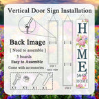 Home Sweet Home Welcome Sign for Front Porch, 47" Wood Framed Porch Sigh Spring Hydrangea Flower Decorations with Hanging Rope, Farmhouse Yard Signs Home Decor for Outdoor Patio Easter Gift