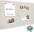 Yunihome Large Bulletin Board - Foldable 96x48 Inches Cork Board Alternative with 20 Push Pins and 237 Pcs Glitter Letters, 8' x 4' Self-Adhesive Felt Bulletin Board for Wall, Home Office Decor