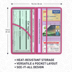 Pink Magnetic Shut Insurance and Registration Holder, Premium PU Leather Glove Box Organizer for Car, Popular Car Accessories for Girls, Organize Vehicle Documents with style, Size 9.5 in x 5.1 in