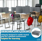 20-Pack Desk Dividers for Students - Durable & Waterproof Plastic Privacy Shield Divider, Classroom Folders Teacher Supplies, Easy-to-Clean Plastic Study Carrel Folder Boards for Student Desks, Grey