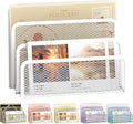 SUPEASY Mail Organizer for Desk, Mesh Metal Mail Holder Countertop with 3-Slot, Letter Sorter File Holder, Office Envelope Organizer for Mails (White)