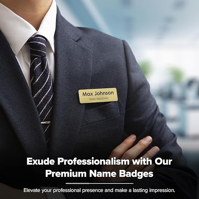 Custom Engraved Name Tags, Magnetic Tags, Personalized Name Tags, 1" x 3", Durable Engravable Impact Acrylic Material, Made in the USA by My Sign Center (Classic Rectangle)