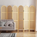 Svimi Room Dividers and Folding Privacy Screens, 5.6 Ft Double Hinged Rattan Partition Freestanding Wall Room Divider for Home - 6 Panels (Natural)