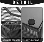 Ludato Desk Organizers Mesh Pencil Holder，3 Compartments Black Mesh Pen Holder Storage for Office Desk Accessories