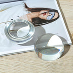 2Pcs 3.1inch Crystal Dome Magnifying Paperweight, Clear Distortion-Free Optics Convex Lens Set for Physics Classroom Home Decor, Paper Weights for Outdoor Events