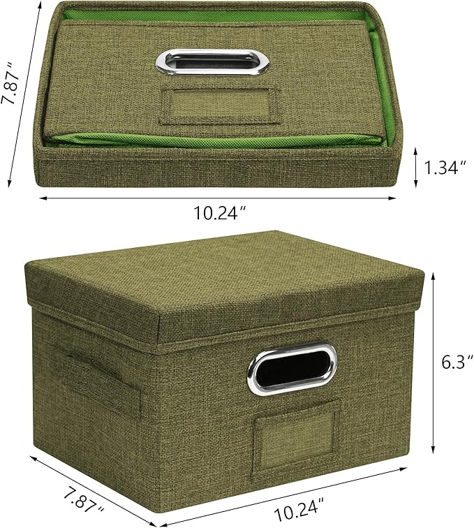 Remowith Greeting Card Organizer and Storage Box with 20 Pcs Adjustable Dividers, Storing Cards with 84 Pcs Labels Perfect for Storing Greeting Cards, Envelopes, Photos 1 Pack Olive Green