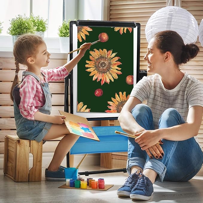Dry Erase Board with Stand - Double Sided 28"x20" Portable Writing Whiteboards, Height Adjustable & 360° Rotating U Stand Magnetic Whiteboard for Home, School, Restaurant & Presentation