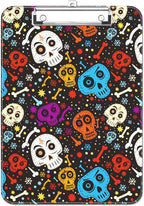 Luminzo Plastic Cute Clipboard Low-Profile Metal Clip, A4 Letter Size 9 x 12.5 in, 8.5 x 11 Paper Clip Board for Teachers, Nurses, Classroom,Cute Skulls