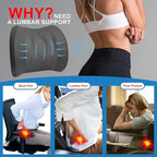 Lofty Aim Memory Foam Lumbar Cushion Provides Lower Back Pain Relief and Comfortable Support for Driving, Chair Support for Car-Office Chair, Wheelchair - Sleek Black