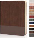 TSFPapier Lined Journal Notebook for Work College Ruled Note Book 7.2"x9.6" B5 PU Leather Daily Journaling 160 Pages for Women Men Writing Home School Supplies Business (Coffee)