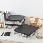 Soul & Lane Decorative Storage Boxes with Lids for Organizing, Set of 3 Floral Jumbo Scrapbook Letter Storage Boxes for Documents, Photos, Keepsakes, Memories, Garden Noir