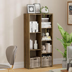 Jpiziso 7 Cube Storage Organizer, Cube Shelf with Heavy-Duty Thick Boards, 25.12" L x 9.37" W x 48.74" H, Smooth Easy-Clean Panels, Simple Assembly, for Living Room Bedroom Office, Brown