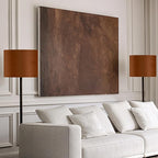 GO&SO Large Lampshade Replacement,Burnt Orange Velvet Drum Lamp Shades Set of 1-16" Top x 16" Bottom x 12" High(Spider)- Modern Fabric Lampshade for Floor Lamps,Table Lamp -Assembly Require