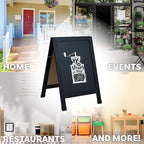 Sunnydaze Magnetic A-Frame Chalkboard Sign - Double-Sided Chalk Sandwich Board Sidewalk Sign - 30" x 20" - Black