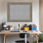 Amanti Art Silver Framed Magnetic Board 23x29 Medium Vision Board for use with Magnets, 100% Metal Sheet to Display Items as Office Decor or for Home Organization in mudroom, Kitchen or Kids Room