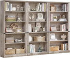 RWYHG 70" Grey Tall Bookshelf Set of 3,5-Tier Thick Wooden Book Shelf with Adjustable Shelves,Free Standing Farmhouse Bookcase with Open Display Storage,Floor Vintage Bookshelves for Living Room