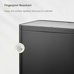 EKO Edison 8+8 Gallon Dual Trash Can for Recycling and Trash, Stainless Steel Kitchen Step Can with Dual Removable Inner Bucket, Independent Lids and Pedals, Black