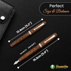 FPR Himalaya V2-Chrome Ultra Flex Nib Pen - Twist-Style Converter Filled Calligraphy Pens for Writing - Fancy Pens for Men & Women - Flex Fountain Pen w/Metal Clip & Cap Ring (Brown Ebonite)
