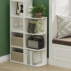 Furinno PASIR Book Shelf, 3-Tier Corner Bookshelf, Open Shelves Bookcase 9.3 x 12 x 31.5, for Living Room, Bedroom, Home Office, White
