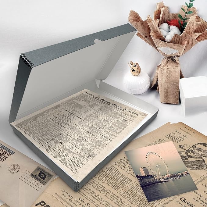 Golden State Art, Archival Folio Storage Box 11x17, Clamshell Design with Metal Edge, Preserve and Store Photos Documents Cards Prints Arts Crafts DIY, Gray, Pack of 2