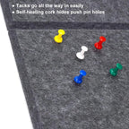 Large Cork Board Alternative 48" X 36" Bulletin Board - 12 Pack Removable Felt Wall Tiles with 30 pushpins, Large Cork Boards for Walls Cork Board for Office Pin Board Tack Board - Dark Gray