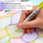 Sharpie Glam Pop Permanent Markers, Ultra Fine Tip Set, Coloring and Drawing, Resilient Ink, Assorted Colors, 24 Count