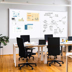 Magnetic Dry Erase Board 96 x 48 inches, Maxtek 4" x 8" Whiteboard for Wall, Large White Board Dry Erase Foldable Wall-Mounted Aluminum Frame Erase Board with Marker Tray for Office Home and School